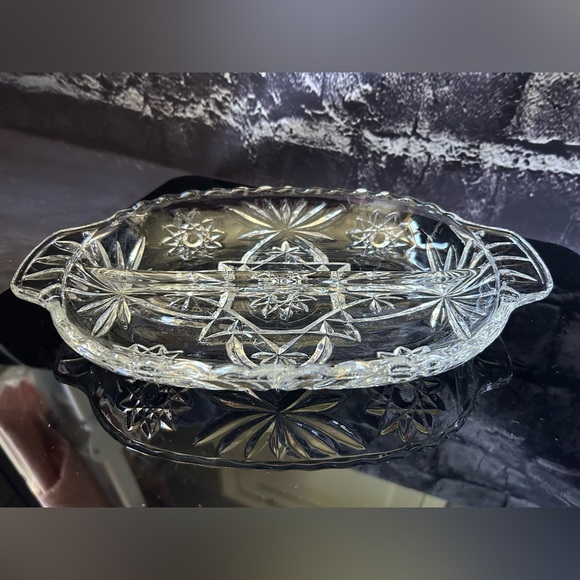 Anchor Hocking “Star of David” Divided Relish Dish - Picture 3 of 5